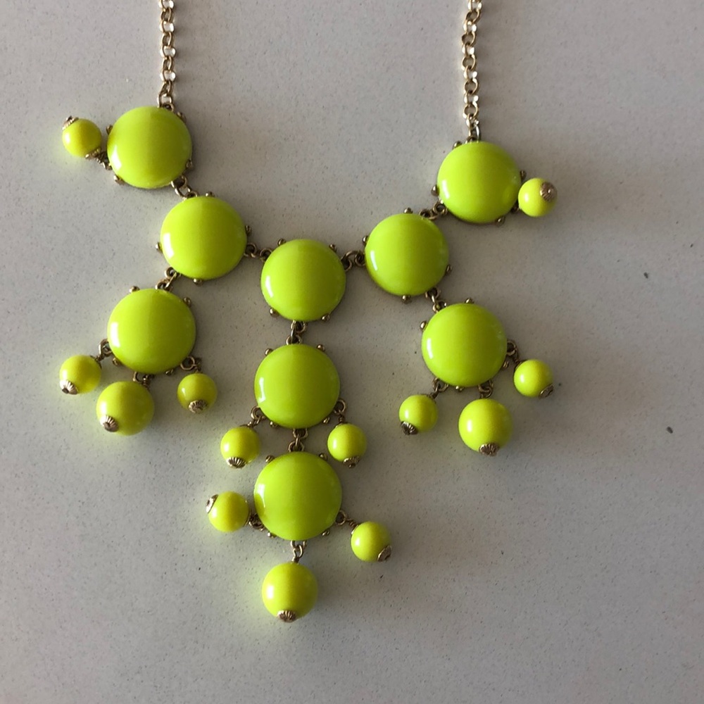 Chartreuse J. Crew Bubble Necklace
